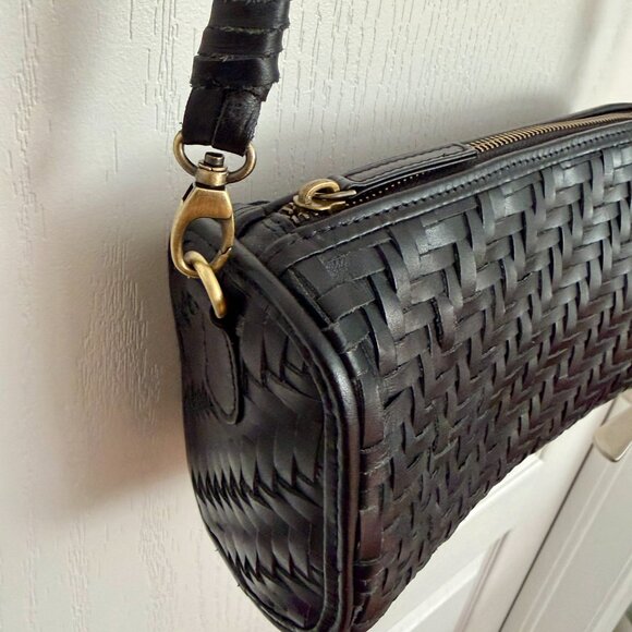 Bembien Black Woven Leather Gigi Crossbody Bag - Picture 9 of 16